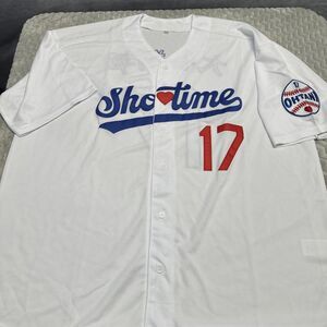 Shohei Ohtani 17 Shotime White Stitched Patch Fan Jersey XXXL 3XL Stitched